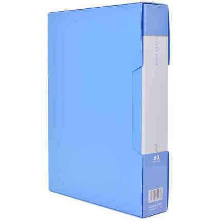 齐心 PF80AK-1 A4 80页 蓝色 无衬纸标准资料册