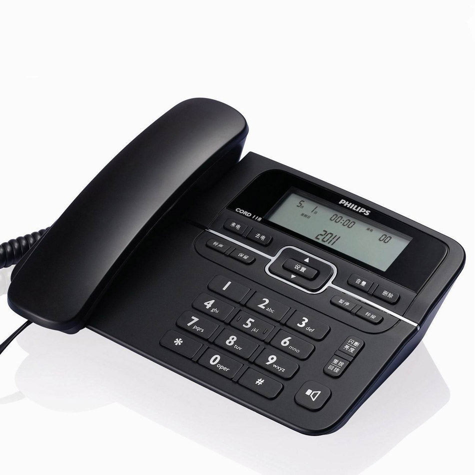 飞利浦 CORD118 黑色 电话机